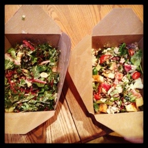 More salad! We each made a bigger than your face box to take home from Whole Foods and watch MORE FOOTBALL. 